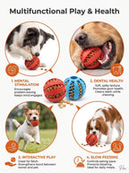 Dog Toy Ball, Interactive Pet Food Treat Dispenser Ball – Non-Toxic Dental Chewable Toy