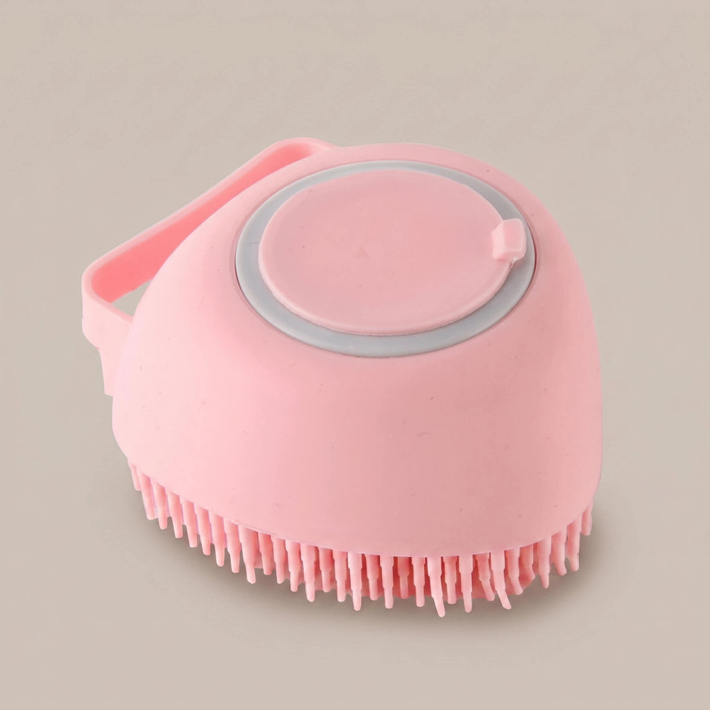 2-in-1 Pet Bathing Brush & Shampoo Dispenser – Soft Silicone Grooming Massager