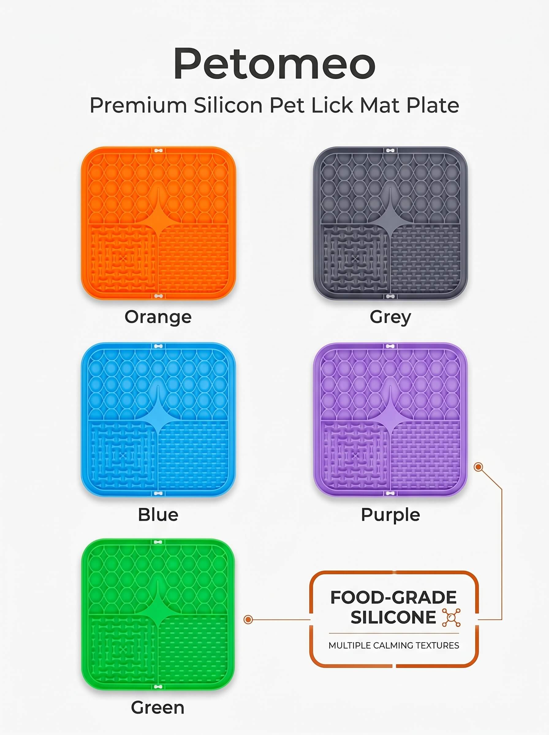 Silicone Pet Lick Mat Plate - Non-Slip Suction Base Slow Feeder Pad for Bath Time Distraction & Training