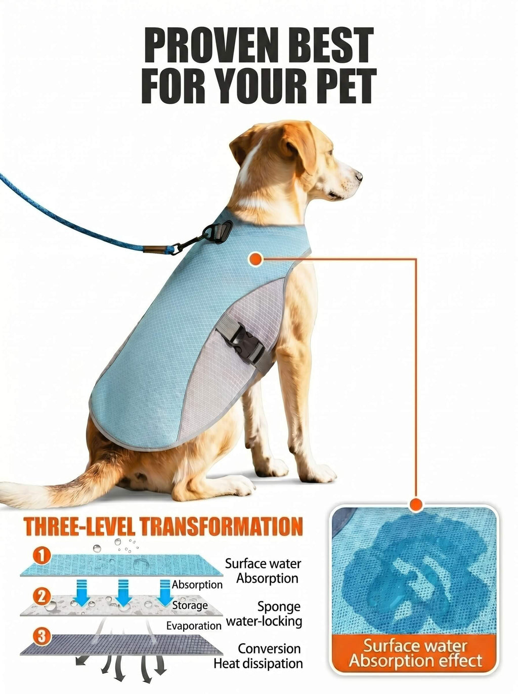 Reflective Dog Cooling Vest & Harness | Outdoor Training Cooler Jacket with Water Bottle