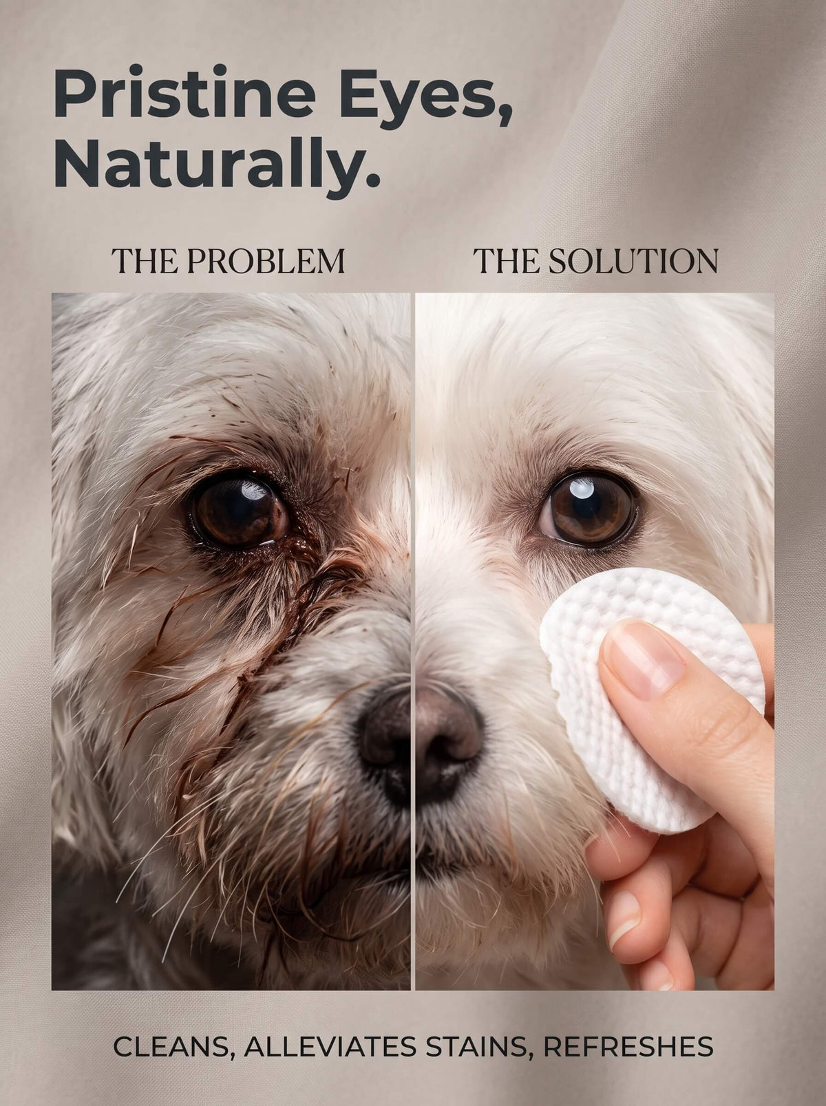 Pet Eye Wipes | Tear Stain Remover Cleaning Wipes for Cats and Dogs