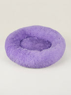 Soft Plush Donut Cat Bed | Washable Calming Round Pet Bed for Cats and Dogs