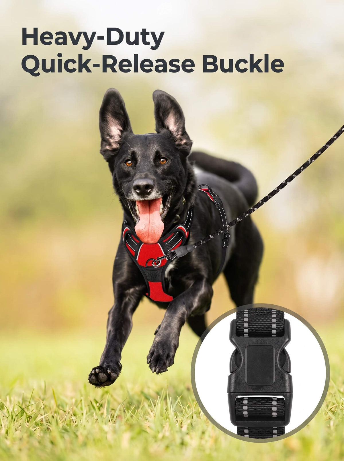 No Pull Dog Harness | Adjustable Front Clip Reflective Vest with Padded Handle for Medium to Large Dogs