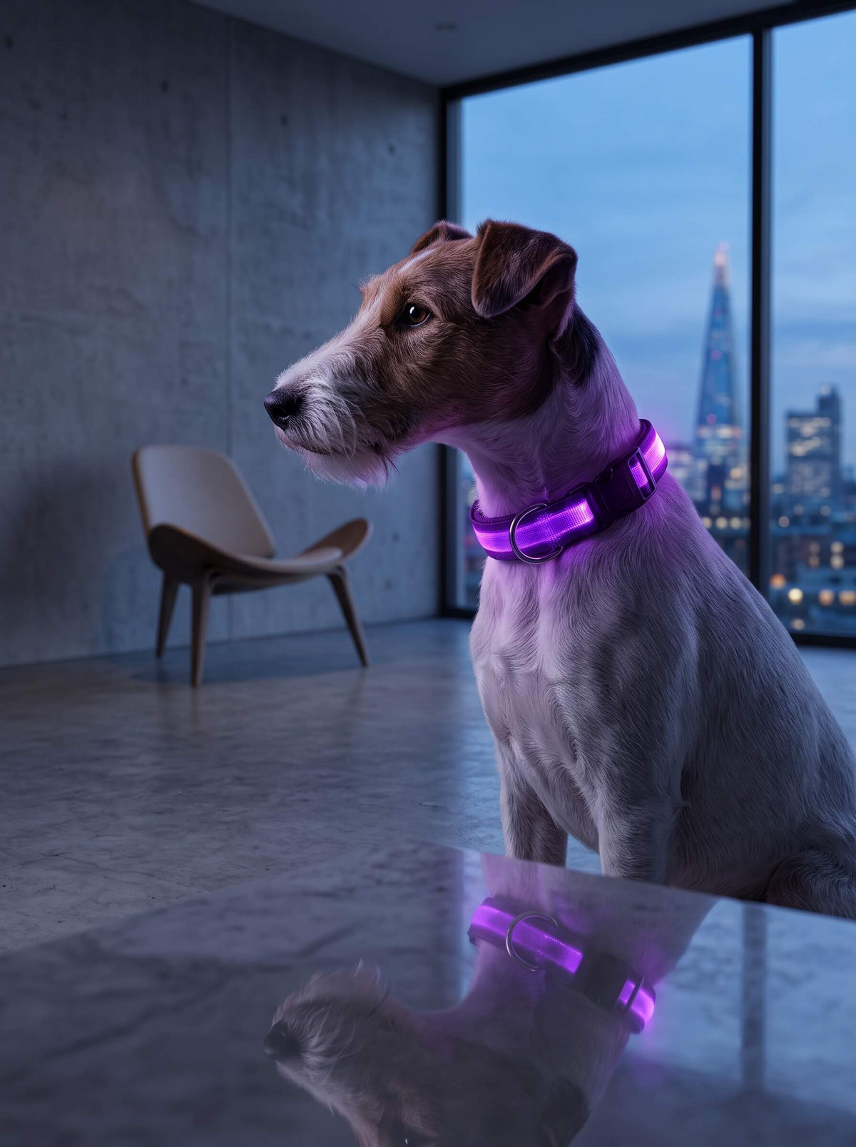 LED Dog Collar | Glow in the Dark Safety Collar with 4 Flashing Light Modes for Night Walking