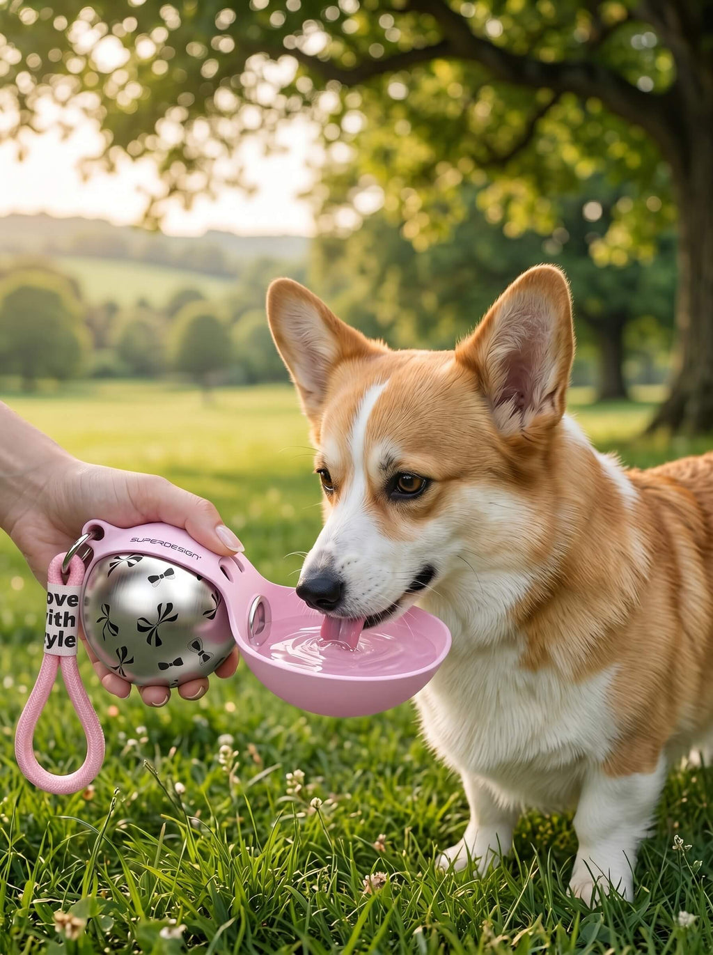 Portable Pet Water Bottle - 2-in-1 Leak-Proof Travel Bottle with Stainless Steel & Silicone Bowl
