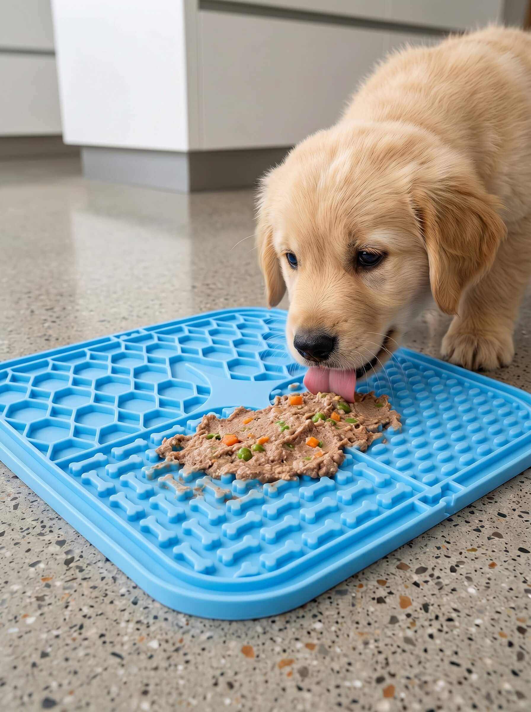 Silicone Pet Lick Mat Plate - Non-Slip Suction Base Slow Feeder Pad for Bath Time Distraction & Training