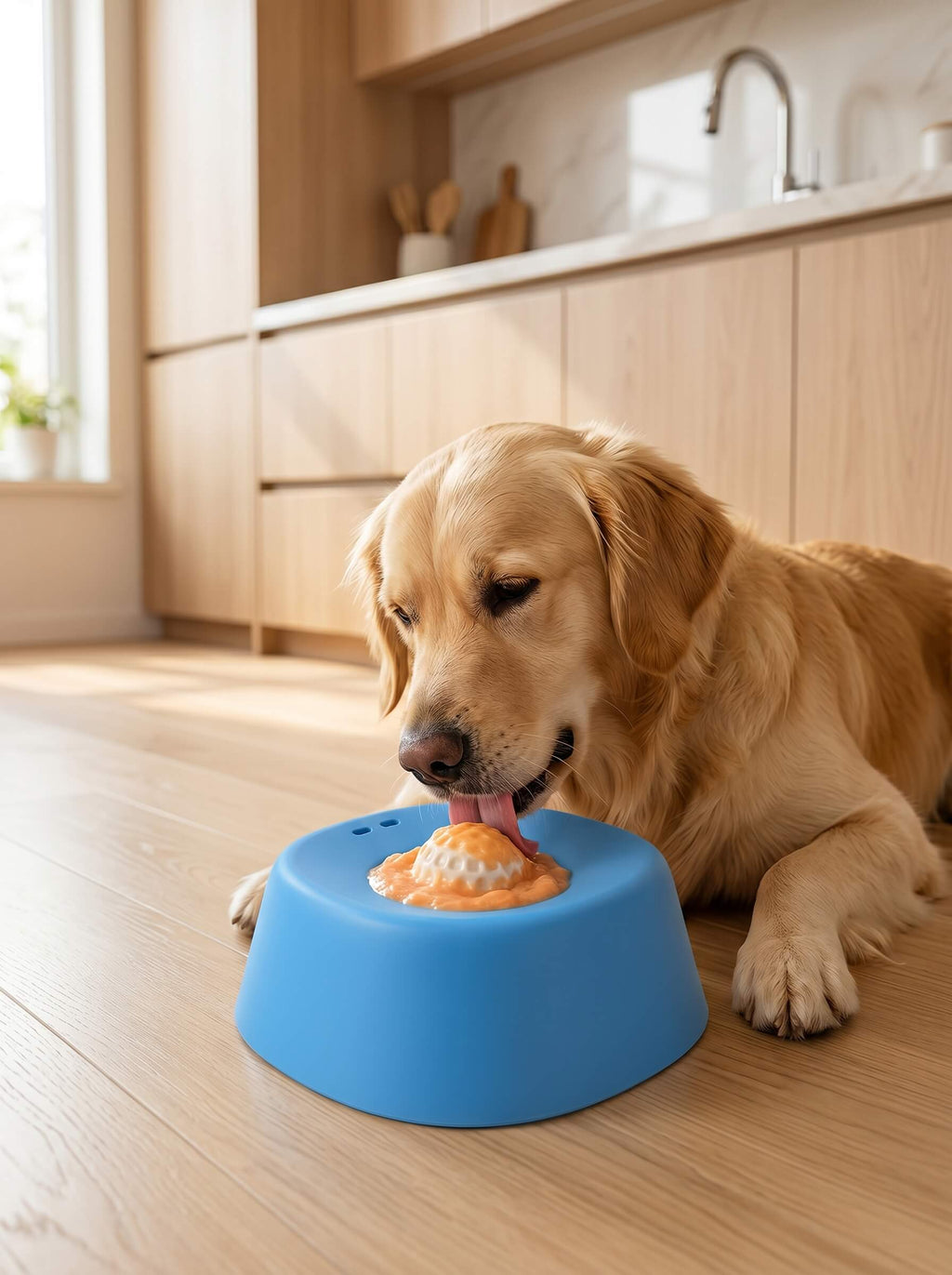 Slow Feeder Dog Bowl - Anti-Choking Non-Slip Pet Lick Bowl With Suction Cup for Wet Food Treats & Liquid Snacks