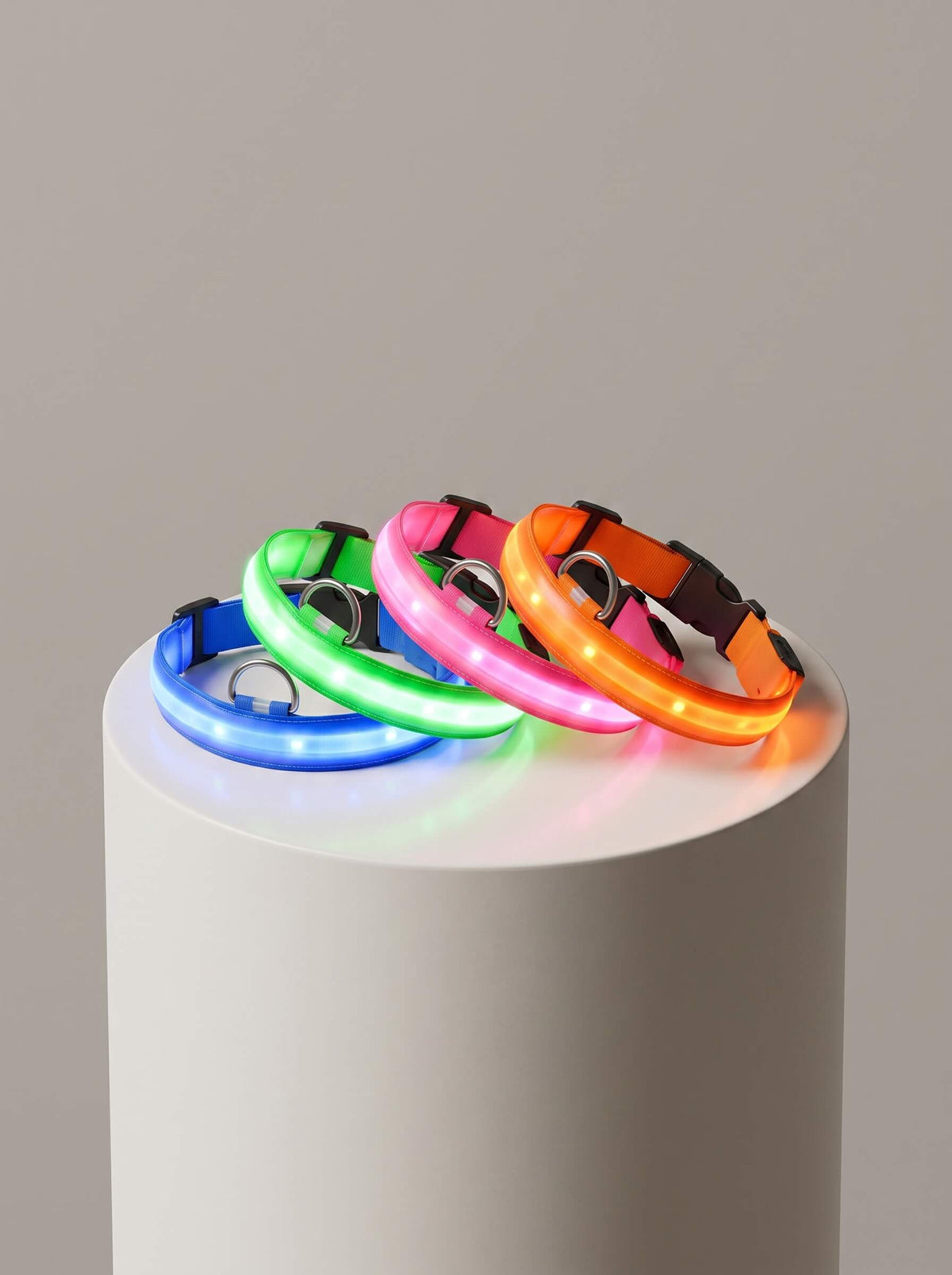 LED Dog Collar | Glow in the Dark Safety Collar with 4 Flashing Light Modes for Night Walking