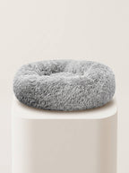Soft Plush Donut Cat Bed | Washable Calming Round Pet Bed for Cats and Dogs