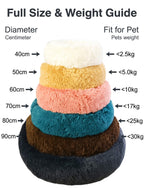 Soft Plush Donut Cat Bed | Washable Calming Round Pet Bed for Cats and Dogs