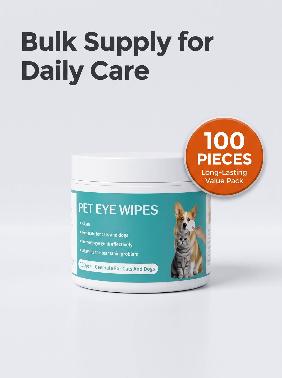 Pet Eye Wipes | Tear Stain Remover Cleaning Wipes for Cats and Dogs
