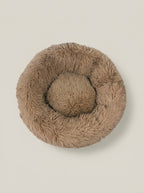 Soft Plush Donut Cat Bed | Washable Calming Round Pet Bed for Cats and Dogs