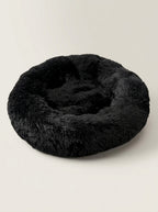 Soft Plush Donut Cat Bed | Washable Calming Round Pet Bed for Cats and Dogs