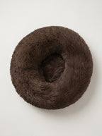 Soft Plush Donut Cat Bed | Washable Calming Round Pet Bed for Cats and Dogs
