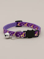 Cat Collar with Bell | Star Moon Print Breakaway Safety Collar for Cats, Kittens & Small Dogs