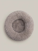 Soft Plush Donut Cat Bed | Washable Calming Round Pet Bed for Cats and Dogs