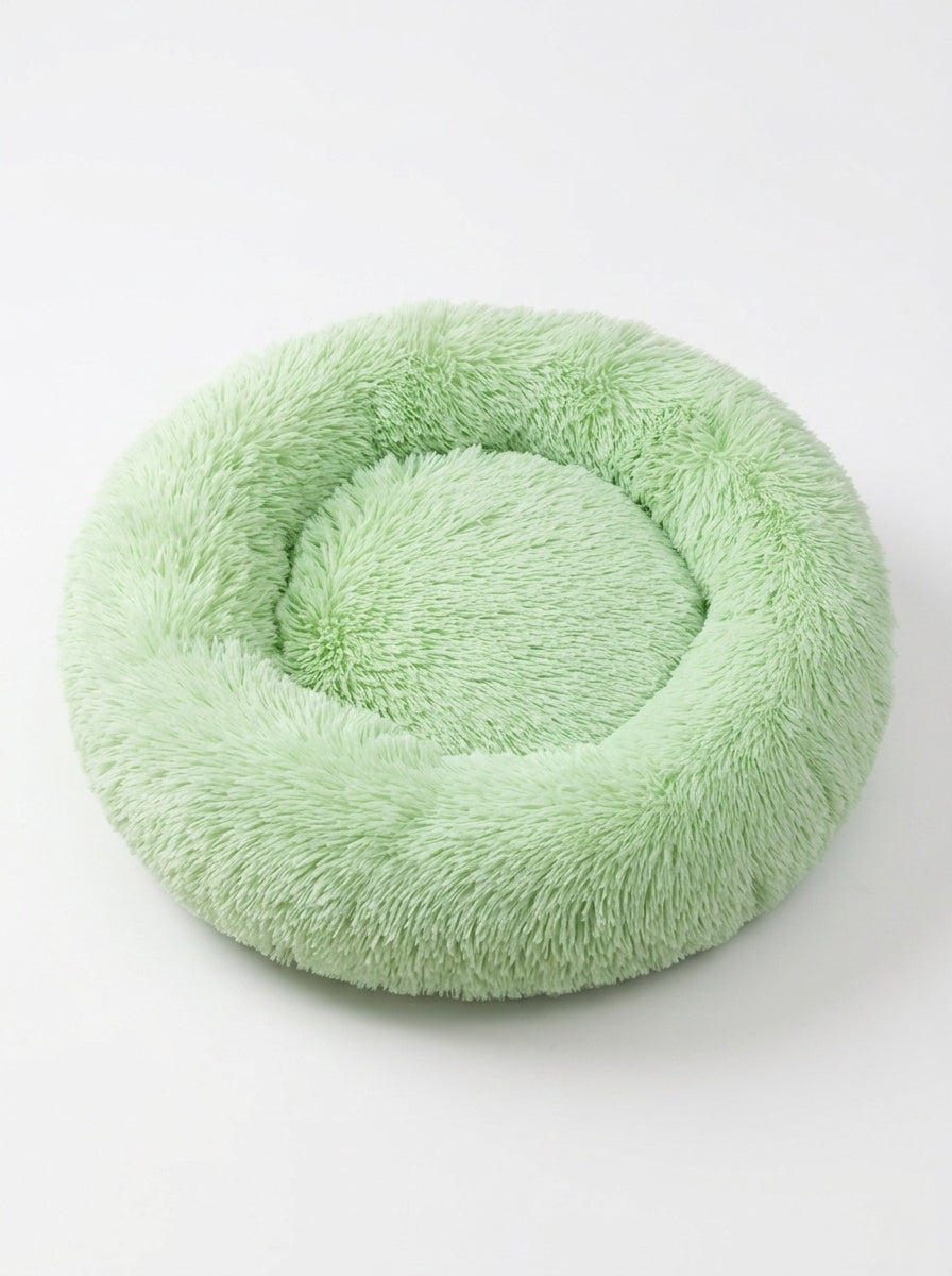 Soft Plush Donut Cat Bed | Washable Calming Round Pet Bed for Cats and Dogs
