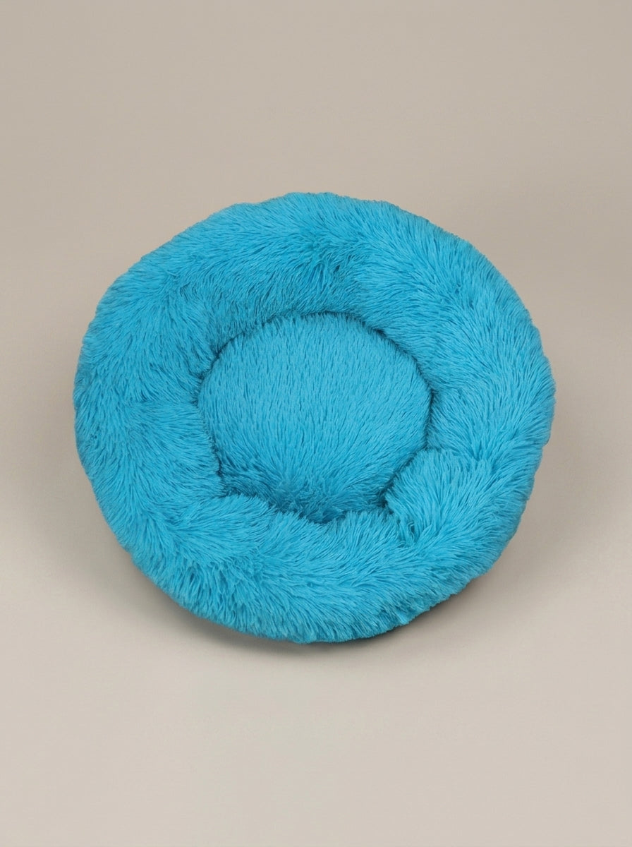 Soft Plush Donut Cat Bed | Washable Calming Round Pet Bed for Cats and Dogs