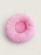 Soft Plush Donut Cat Bed | Washable Calming Round Pet Bed for Cats and Dogs