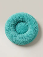 Soft Plush Donut Cat Bed | Washable Calming Round Pet Bed for Cats and Dogs