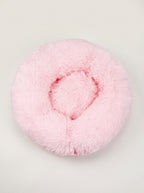 Soft Plush Donut Cat Bed | Washable Calming Round Pet Bed for Cats and Dogs