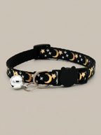 Cat Collar with Bell | Star Moon Print Breakaway Safety Collar for Cats, Kittens & Small Dogs