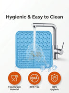 Silicone Pet Lick Mat Plate - Non-Slip Suction Base Slow Feeder Pad for Bath Time Distraction & Training