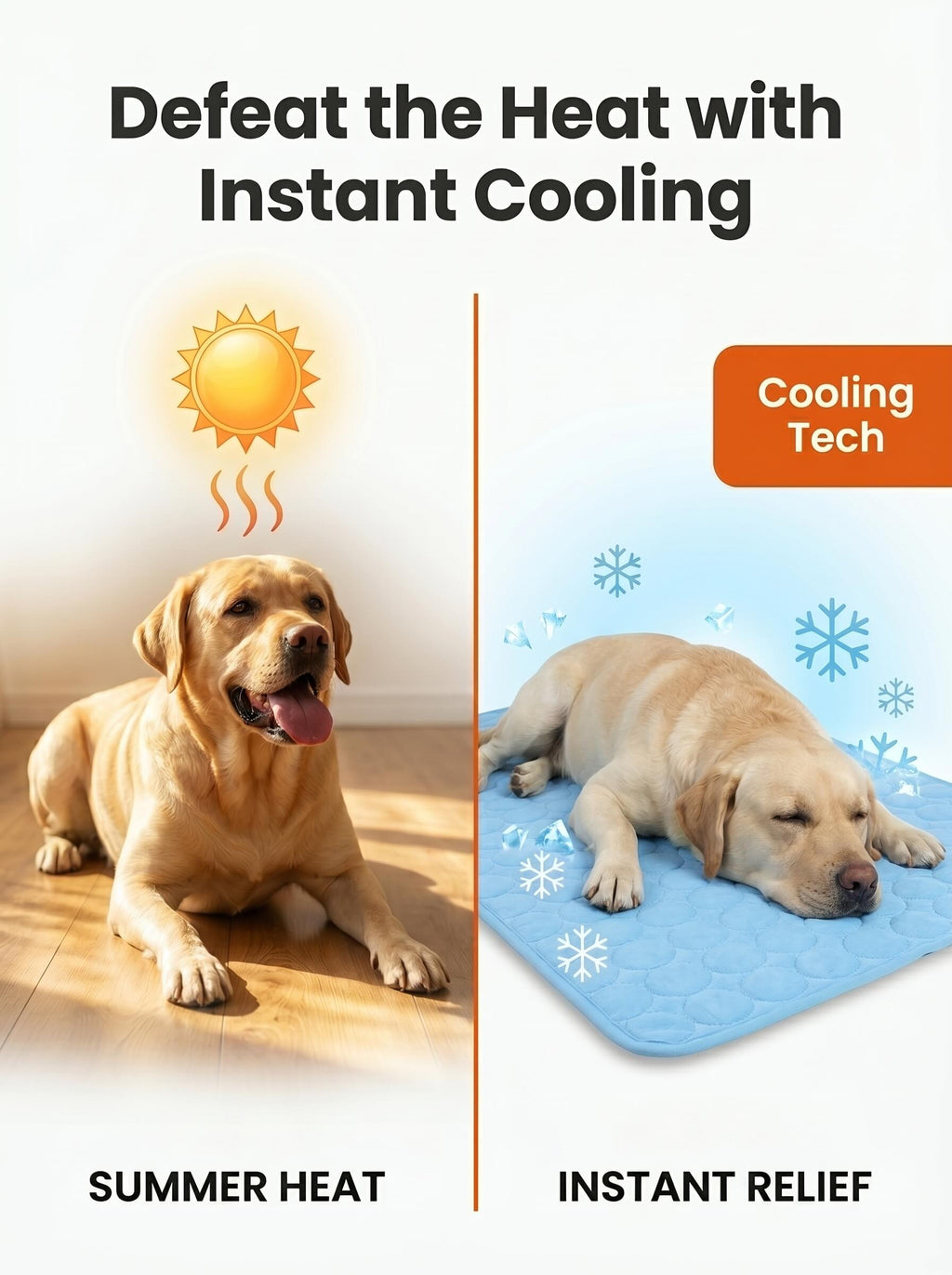 Self-Cooling Dog Bed Mat | Washable Summer Pet Blanket for Dogs, Cats & Puppies