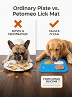 Silicone Pet Lick Mat Plate - Non-Slip Suction Base Slow Feeder Pad for Bath Time Distraction & Training