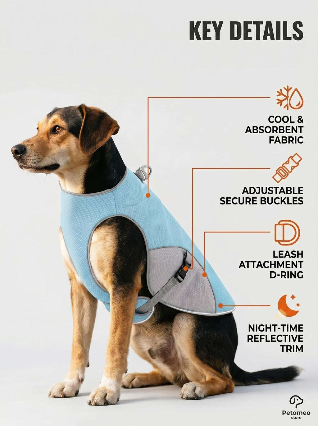 Reflective Dog Cooling Vest & Harness | Outdoor Training Cooler Jacket with Water Bottle
