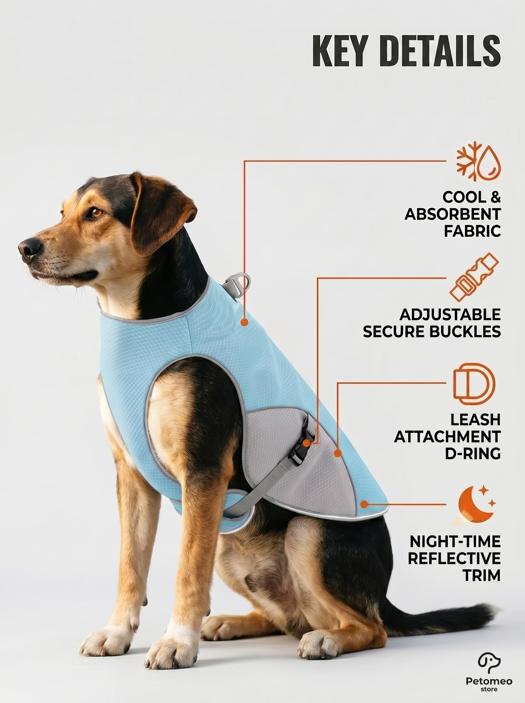 Reflective Dog Cooling Vest & Harness | Outdoor Training Cooler Jacket with Water Bottle
