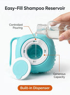 2-in-1 Pet Bathing Brush & Shampoo Dispenser – Soft Silicone Grooming Massager