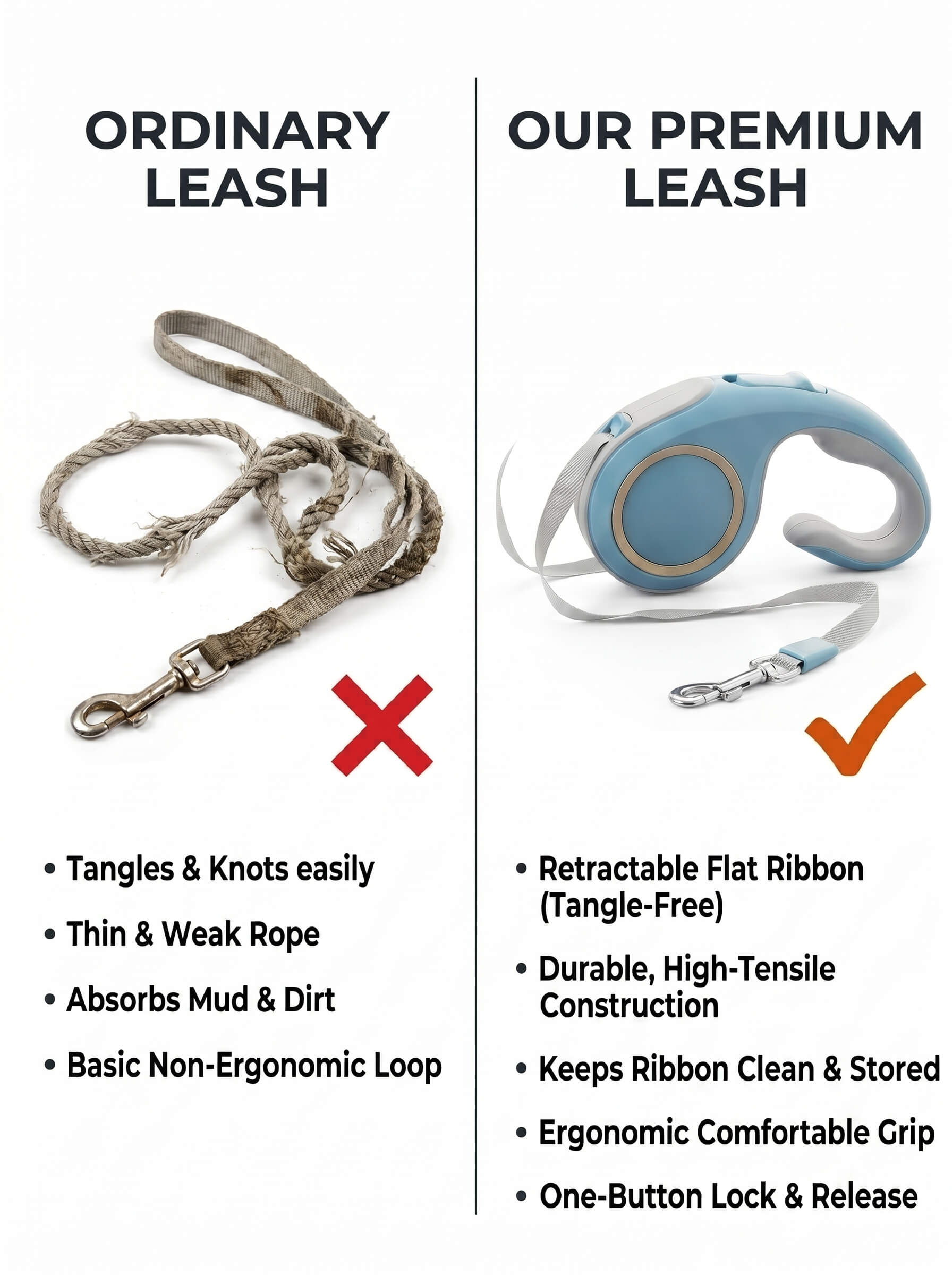 3M/5M Heavy-Duty Automatic Retractable Dog Leash – Extendable Outdoor Walking Lead