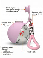 Portable Pet Water Bottle - 2-in-1 Leak-Proof Travel Bottle with Stainless Steel & Silicone Bowl