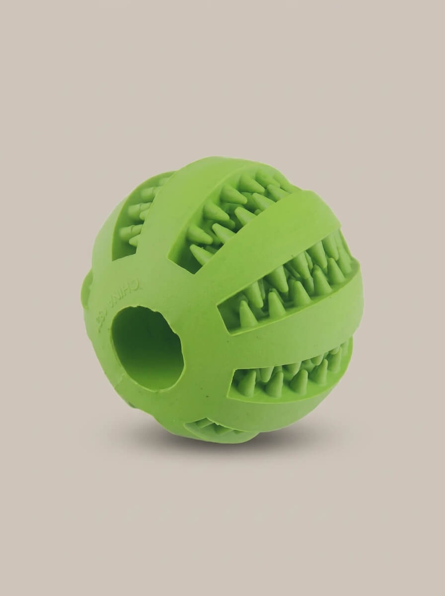 Interactive Dog Toy Ball | Non-Toxic Dental Treat Dispenser Chew Toy | Stress & Anxiety Relief