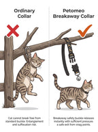 Cat Collar with Bell | Star Moon Print Breakaway Safety Collar for Cats, Kittens & Small Dogs