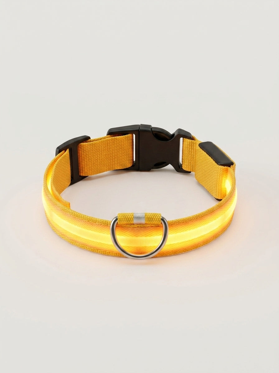 LED Dog Collar | Glow in the Dark Safety Collar with 4 Flashing Light Modes for Night Walking